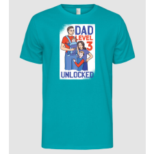 Pólómánia Dad Level 3 Unlocked - Apa 3. szint teljesítve - Férfi Alap póló férfi póló