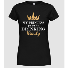 Pólómánia drinking beauty gold  - Női Kerek nyakú Póló