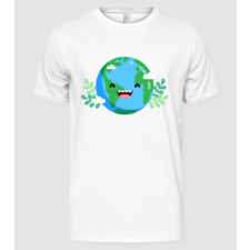 Pólómánia Earth smiley - Férfi Alap póló férfi póló