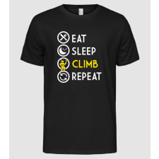 Pólómánia Eat sleep climb - Férfi Alap póló férfi póló