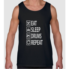 Pólómánia Eat Sleep Drum Repeat - Férfi Ujjatlan Trikó