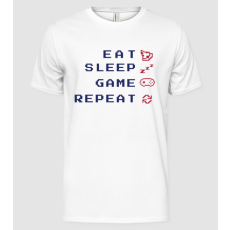 Pólómánia Eat Sleep Game Repeat - Férfi Alap póló