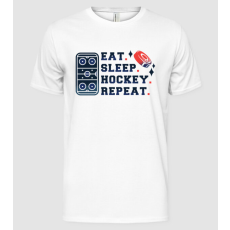 Pólómánia Eat Sleep Hockey Repeat - Férfi Alap póló