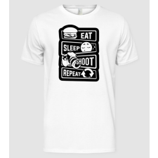 Pólómánia eat sleep shoot repeat - Férfi Alap póló férfi póló