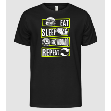 Pólómánia Eat sleep SNOWBOARD repeat V2 - Férfi Alap póló