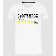 Pólómánia Értékelés 5 gyógyszerész - Férfi Prémium Slim-Fit V nyakú Póló férfi póló