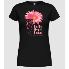 Pólómánia Gerbera faith hope love - Női Kerek nyakú Póló