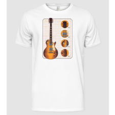 Pólómánia Gibson Gitár rajz gold - Férfi Alap póló férfi póló