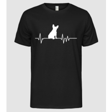 Pólómánia Heartbeat sziluett Francia Bulldog - Férfi Alap póló férfi póló