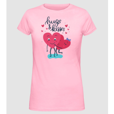 Pólómánia Hugs and Kisses cuki póló Valentin napra - Női Alap póló