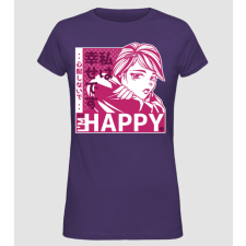Pólómánia I'm happy antiszociális Anime Lány - Női Alap póló női póló