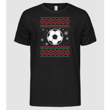 Pólómánia Karácsonyi kötött minta - foci - Férfi Alap póló férfi póló
