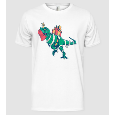 Pólómánia Karácsonyi T-rex szájmaszkban - Férfi Alap póló