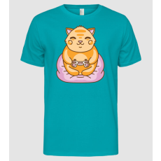 Pólómánia Kawaii Gamer Cica - Férfi Alap póló