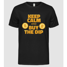 Pólómánia Keep calm and buy the dip Bitcoin - Férfi Alap póló férfi póló