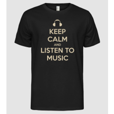 Pólómánia keep calm and listen to music - Férfi Alap póló