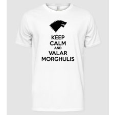 Pólómánia KEEP CALM AND VALAR MORGHULIS - Trónok harca minta - Férfi Alap póló férfi póló