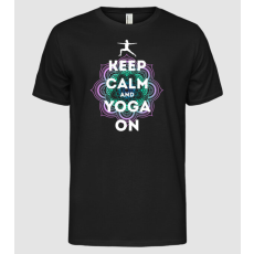 Pólómánia keepcalm yoga white - Férfi Alap póló