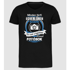 Pólómánia Legjobbak a fotósok - Férfi Prémium Slim-Fit V nyakú Póló