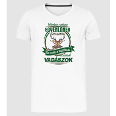 Pólómánia Legjobbak vadászok világos - Férfi Prémium Slim-Fit V nyakú Póló