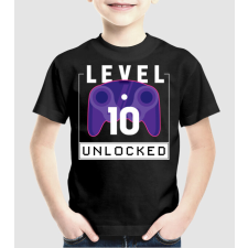 Pólómánia Level 10 Unlocked Gamer Születésnap - Uniszex Gyerek Póló gyerek póló