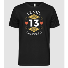 Pólómánia Level 13 Unlocked Gamer póló - Férfi Alap póló