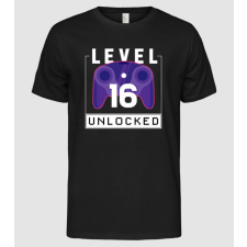 Pólómánia Level 16 Unlocked Gamer Születésnap - Férfi Alap póló férfi póló