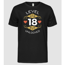 Pólómánia Level 18 Unlocked Gamer póló - Férfi Alap póló férfi póló
