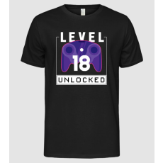 Pólómánia Level 18 Unlocked Gamer Születésnap - Férfi Alap póló