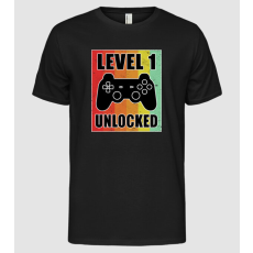 Pólómánia level 1 unlocked retro gamer - Férfi Alap póló
