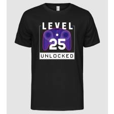 Pólómánia Level 25 Unlocked Gamer Születésnap - Férfi Alap póló férfi póló