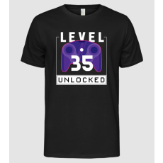 Pólómánia Level 35 Unlocked Gamer Születésnap - Férfi Alap póló