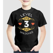 Pólómánia Level 3 Unlocked Gamer póló - Uniszex Gyerek Póló gyerek póló