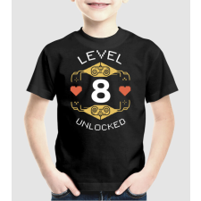 Pólómánia Level 8 Unlocked Gamer póló - Uniszex Gyerek Póló gyerek póló