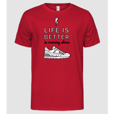 Pólómánia Life is better running shoes - Férfi Alap póló férfi póló