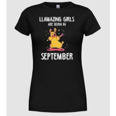 Pólómánia Llamazing girls are born in september - Női Kerek nyakú Póló