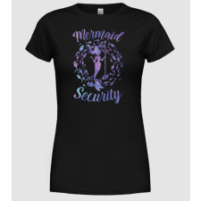 Pólómánia Mermaid Security girls aquarell - Női Kerek nyakú Póló női póló
