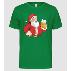 Pólómánia Mikulás sörrel vicces póló - Férfi Alap póló