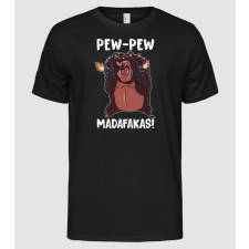 Pólómánia Pew Pew Madafakas Medve - Férfi Alap póló férfi póló