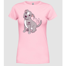 Pólómánia Pitbull - I Love Mom - Női Kerek nyakú Póló női póló