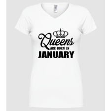 Pólómánia Queens january - Női V nyakú Póló női póló