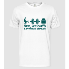 Pólómánia Sex, weights and protein shakes - Férfi Alap póló