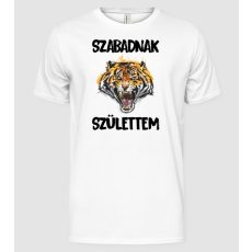 Pólómánia Szabadnak Születtem Tigris Fej - Férfi Alap póló