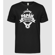 Pólómánia Szimpla csillagos szülinapos papa OKTÓBER - Férfi Alap póló férfi póló