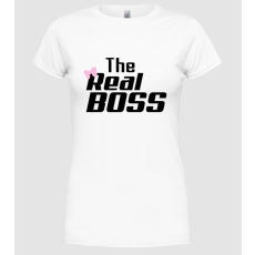 Pólómánia The real boss - Női Kereknyakú Póló