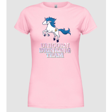 Pólómánia Unicorn drinking team - Női Kerek nyakú Póló női póló