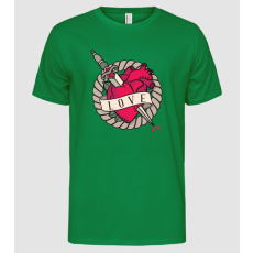 Pólómánia Valentin napra Love tetoválós póló - Férfi Alap póló