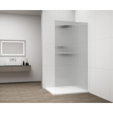 Polysan ESCA WHITE MATT Walk-in zuhanyfal, falra szerelhető, flutes üveg, 900mm kád, zuhanykabin