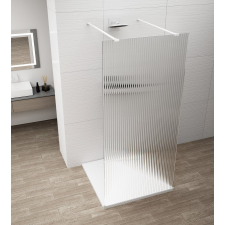 Polysan ESCA WHITE MATT Walk-in zuhanyfal, szabadonálló, flutes üveg, 1400mm kád, zuhanykabin