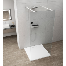 Polysan ESCA WHITE MATT Walk-in zuhanyfal, szabadonálló, transzparent üveg, 1500mm kád, zuhanykabin
